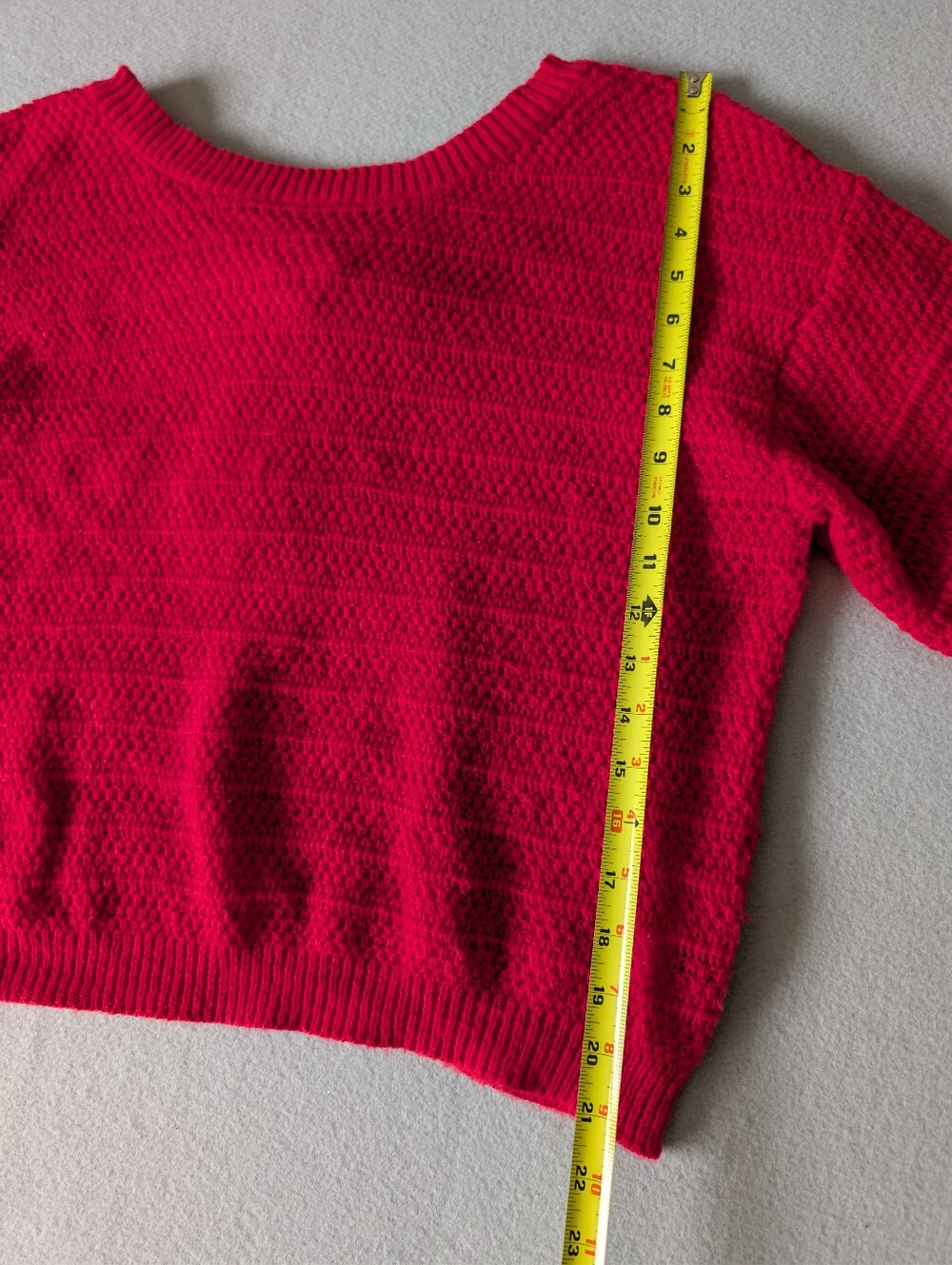 Bow Back Red Knit Sweater Long Sleeve Holiday Festive Valentine Romantic Sz L image 8